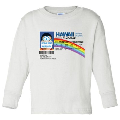 Custom Mclovin Driver License Upload Photo Toddler Long Sleeve Shirt