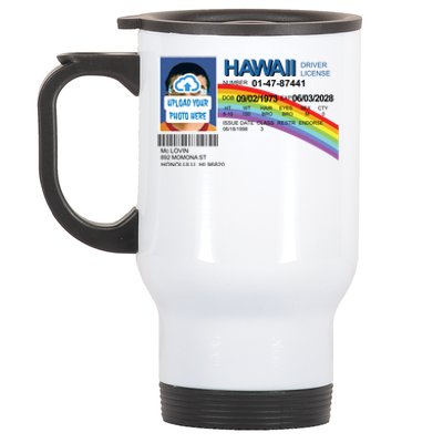 Custom Mclovin Driver License Upload Photo Stainless Steel Travel Mug