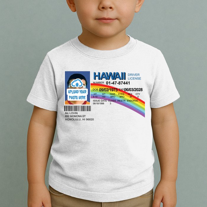 Custom Mclovin Driver License Upload Photo Toddler T-Shirt
