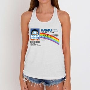 Custom Mclovin Driver License Upload Photo Women's Knotted Racerback Tank