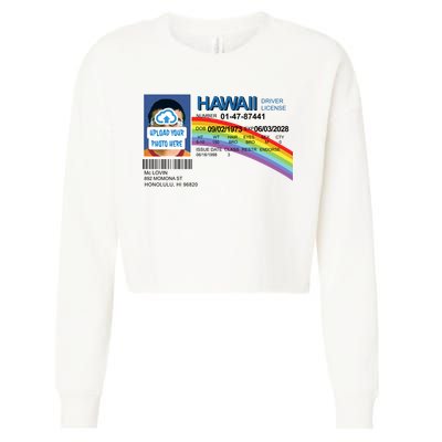 Custom Mclovin Driver License Upload Photo Cropped Pullover Crew