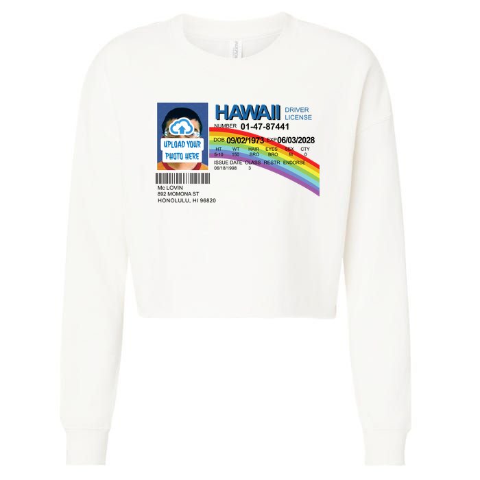 Custom Mclovin Driver License Upload Photo Cropped Pullover Crew