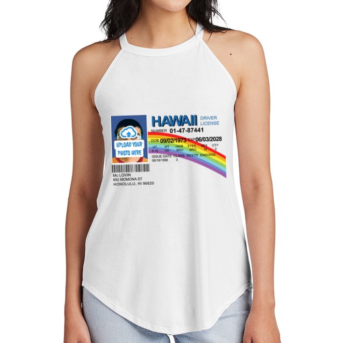 Custom Mclovin Driver License Upload Photo Women's Perfect Tri Rocker Tank