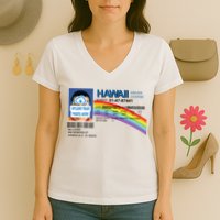 Custom Mclovin Driver License Upload Photo Women's V-Neck T-Shirt
