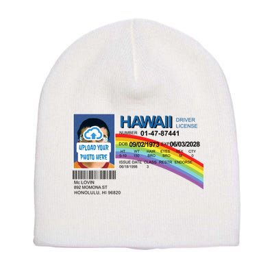 Custom Mclovin Driver License Upload Photo Short Acrylic Beanie