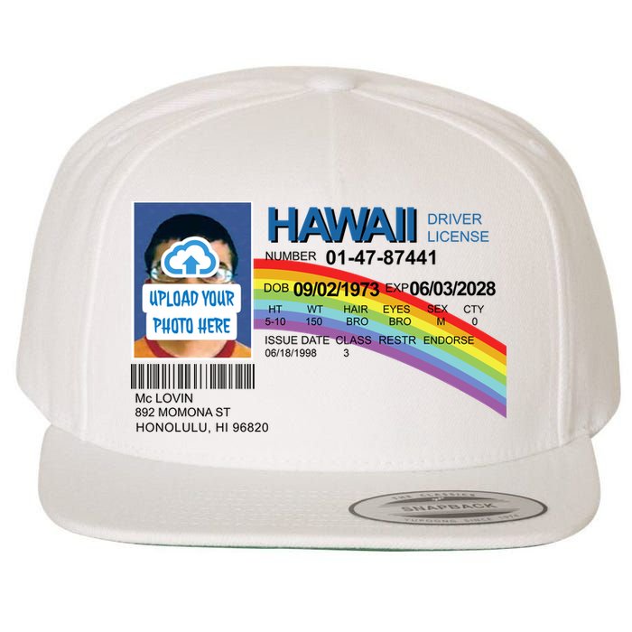 Custom Mclovin Driver License Upload Photo Wool Snapback Cap