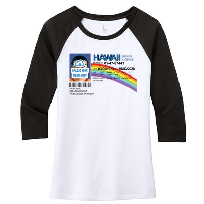 Custom Mclovin Driver License Upload Photo Women's Tri-Blend 3/4-Sleeve Raglan Shirt