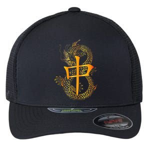 Chinese Mahjong Dragon Beautiful Cute Gift Flexfit Unipanel Trucker Cap