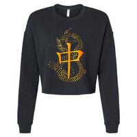 Chinese Mahjong Dragon Beautiful Cute Gift Cropped Pullover Crew