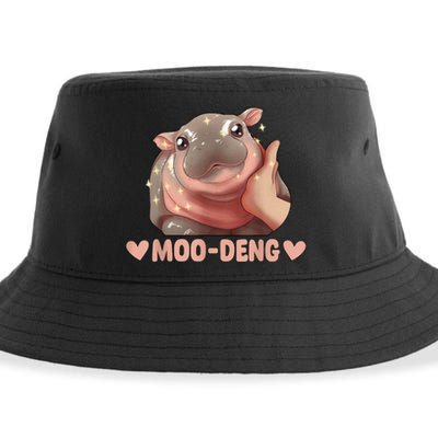 Cute Moo Deng Bouncy Pig Funny Baby Hippo Gift Sustainable Bucket Hat