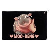 Cute Moo Deng Bouncy Pig Funny Baby Hippo Gift Grommeted Golf Towel