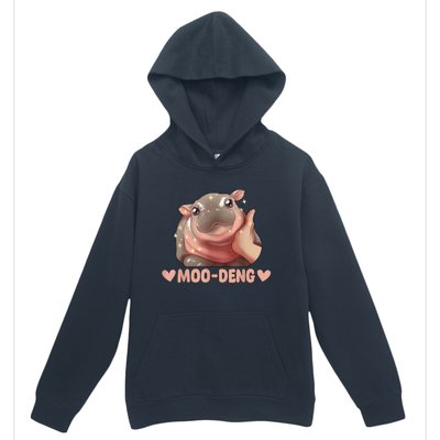 Cute Moo Deng Bouncy Pig Funny Baby Hippo Gift Urban Pullover Hoodie