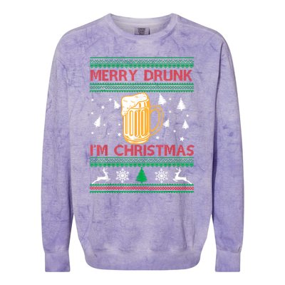 Christmas Merry Drunk IM Christmas Beer Funny Gift Colorblast Crewneck Sweatshirt