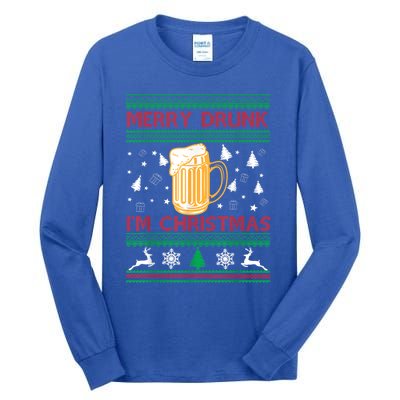 Christmas Merry Drunk IM Christmas Beer Funny Gift Tall Long Sleeve T-Shirt