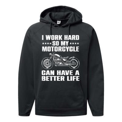 Cool Motorcycle Design For Motorcycle Lover Rider Performance Fleece Hoodie