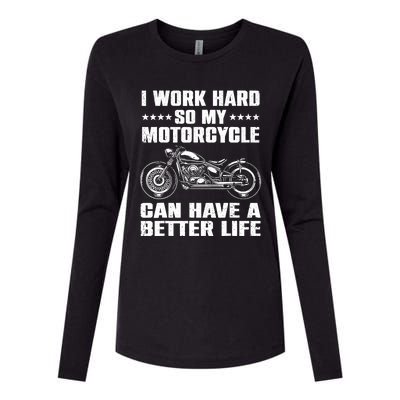 Cool Motorcycle Design For Motorcycle Lover Rider Womens Cotton Relaxed Long Sleeve T-Shirt