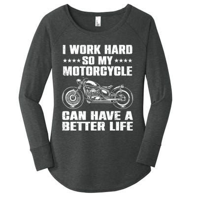 Cool Motorcycle Design For Motorcycle Lover Rider Women's Perfect Tri Tunic Long Sleeve Shirt