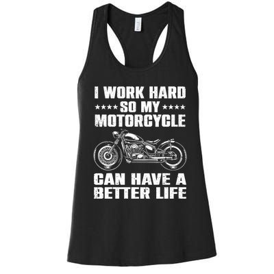 Cool Motorcycle Design For Motorcycle Lover Rider Women's Racerback Tank