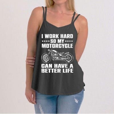 Cool Motorcycle Design For Motorcycle Lover Rider Women's Strappy Tank