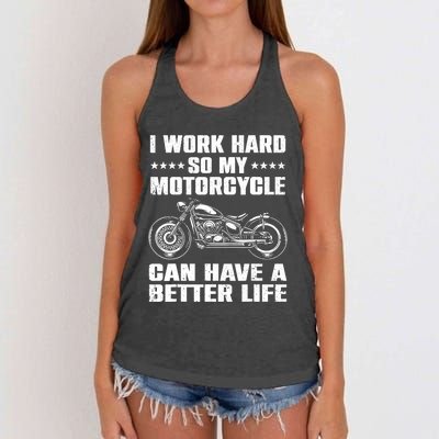 Cool Motorcycle Design For Motorcycle Lover Rider Women's Knotted Racerback Tank