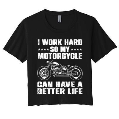 Cool Motorcycle Design For Motorcycle Lover Rider Women's Crop Top Tee