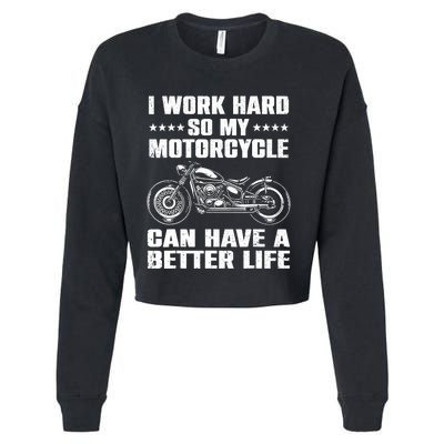 Cool Motorcycle Design For Motorcycle Lover Rider Cropped Pullover Crew