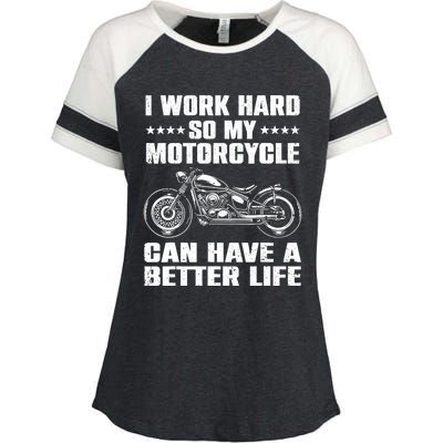 Cool Motorcycle Design For Motorcycle Lover Rider Enza Ladies Jersey Colorblock Tee