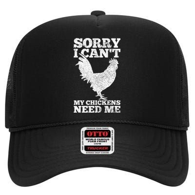 Chicken Mom Dad Funny Poultry Farmer Chicken High Crown Mesh Back Trucker Hat