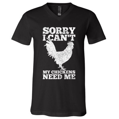 Chicken Mom Dad Funny Poultry Farmer Chicken V-Neck T-Shirt