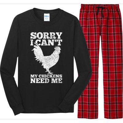 Chicken Mom Dad Funny Poultry Farmer Chicken Long Sleeve Pajama Set