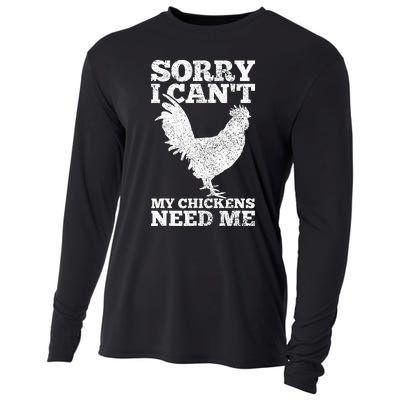 Chicken Mom Dad Funny Poultry Farmer Chicken Cooling Performance Long Sleeve Crew