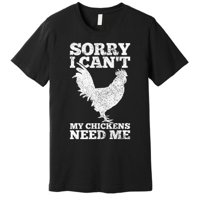 Chicken Mom Dad Funny Poultry Farmer Chicken Premium T-Shirt