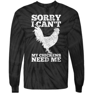 Chicken Mom Dad Funny Poultry Farmer Chicken Tie-Dye Long Sleeve Shirt