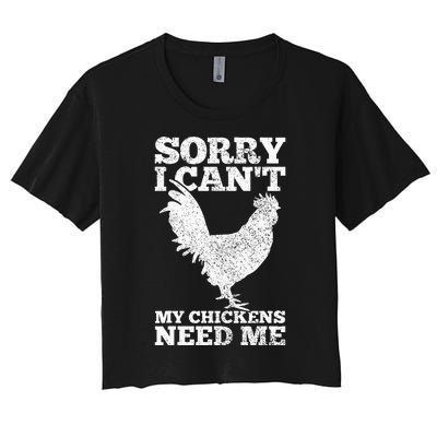 Chicken Mom Dad Funny Poultry Farmer Chicken Women's Crop Top Tee