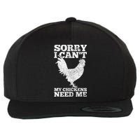 Chicken Mom Dad Funny Poultry Farmer Chicken Wool Snapback Cap