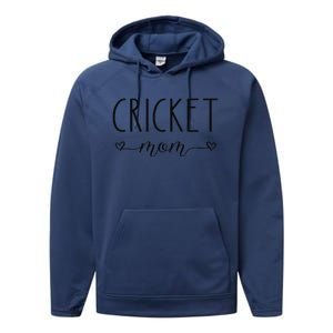 Cricket Mom Definition Cricket Cricket Player  Performance Fleece Hoodie