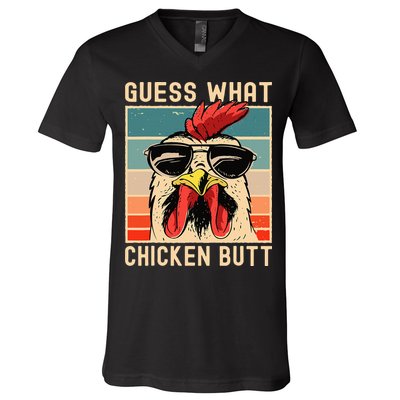 Chicken Meme Design Guess What Chicken Butt V-Neck T-Shirt