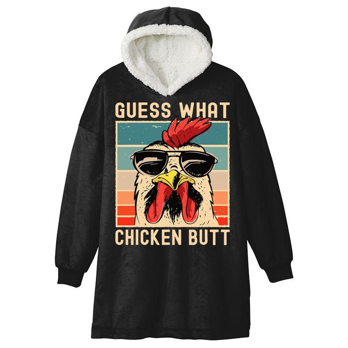 Chicken Meme Design Guess What Chicken Butt Hooded Wearable Blanket