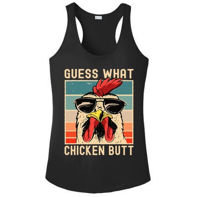 Chicken Meme Design Guess What Chicken Butt Ladies PosiCharge Competitor Racerback Tank