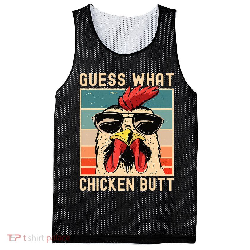 Chicken Meme Design Guess What Chicken Butt Mesh Reversible Basketball Jersey Tank