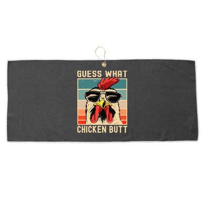 Chicken Meme Design Guess What Chicken Butt Large Microfiber Waffle Golf Towel