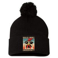 Chicken Meme Design Guess What Chicken Butt Pom Pom 12in Knit Beanie