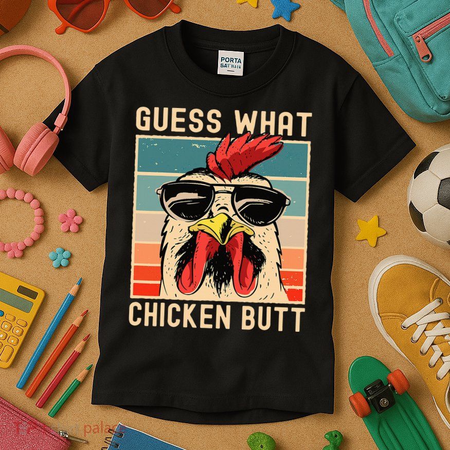 Chicken Meme Design Guess What Chicken Butt Kids T-Shirt