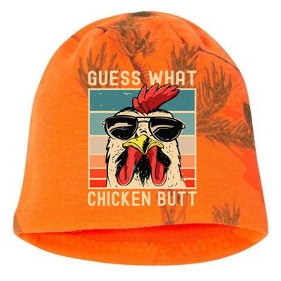 Chicken Meme Design Guess What Chicken Butt Kati - Camo Knit Beanie