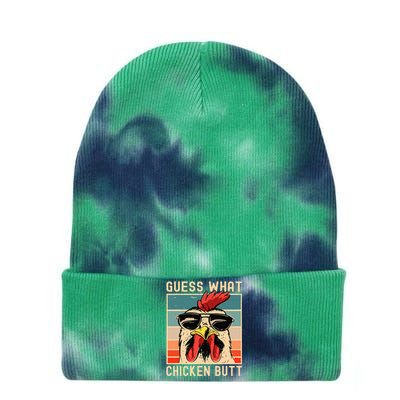 Chicken Meme Design Guess What Chicken Butt Tie Dye 12in Knit Beanie