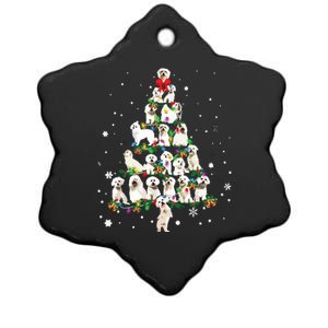 Cute Maltese Dog Christmas Tree Gift Decor Xmas Tree Ceramic Star Ornament