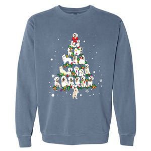 Cute Maltese Dog Christmas Tree Gift Decor Xmas Tree Garment-Dyed Sweatshirt