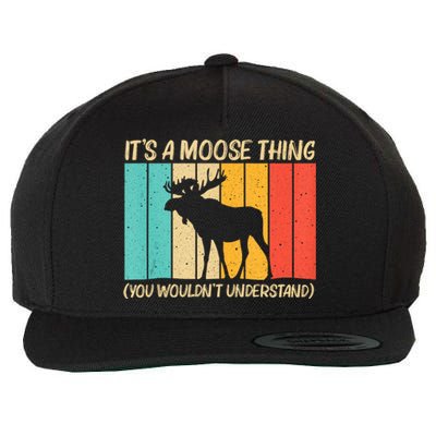 Cool Moose Design For Deer Animal Elk Moose Lover Wool Snapback Cap