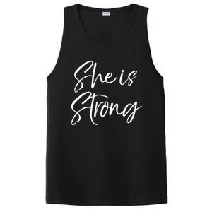 Christian Mothers Day Gift For Mom Proverbs 31 She Is Strong Cool Gift PosiCharge Competitor Tank