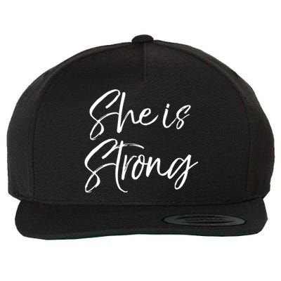 Christian Mothers Day Gift For Mom Proverbs 31 She Is Strong Cool Gift Wool Snapback Cap